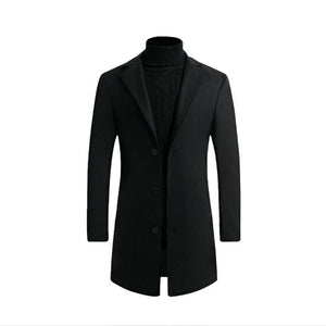 Men's Woolen Coat Men's Jacket Large Size Men's Clothing Men's Casual Warm Trench Coat Woolen Coat Autumn Winter