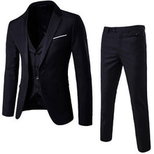 Load image into Gallery viewer, (Blazer+Pant+Vest) 3Pcs/Set Black Suits Slim Wedding Set Classic Blazers Male Formal Business Dress Suit Male Terno Masculino
