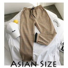 Load image into Gallery viewer, Privathinker Men Women Korean Black Plaid Casual Pants 2020 Mens Streetwear Harem Pants Male Checkered Trousers Plus Size
