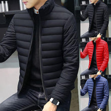 Load image into Gallery viewer, New Men Winter Warm Out Wear Large size men&#39;s long  sleeve stand collar cotton business casual zipper warm cotton jacket
