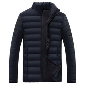 New Men Winter Warm Out Wear Large size men's long  sleeve stand collar cotton business casual zipper warm cotton jacket