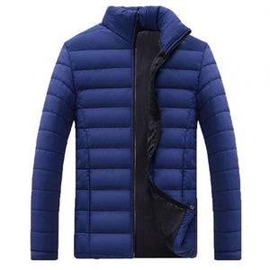 New Men Winter Warm Out Wear Large size men's long  sleeve stand collar cotton business casual zipper warm cotton jacket