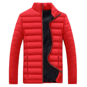 New Men Winter Warm Out Wear Large size men's long  sleeve stand collar cotton business casual zipper warm cotton jacket