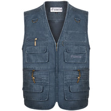 Load image into Gallery viewer, 5XL 6XL 7XL New Male Casual Summer Big Size Cotton Sleeveless Vest With Many 16 Pockets Men Multi Pocket Photograph Waistcoat
