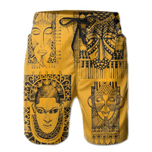 Load image into Gallery viewer, Mens Swimwear Swim Shorts Trunks African Mask Illustration Beach Board Shorts Swimsuits Mens Running Sports Surffing shorts
