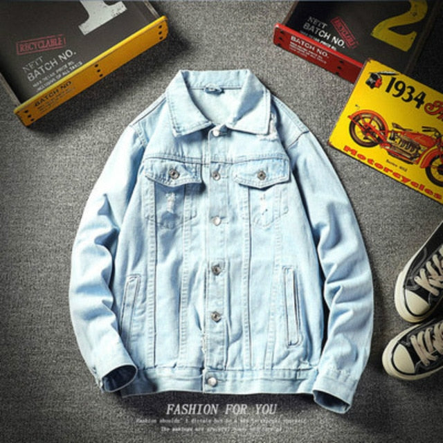 Denim Jacket Mens 2020 Spring and Autumn New Casual Korean Trend Trend Overalls Japanese Streetwear Mens Coats and Jackets