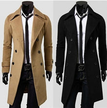 Load image into Gallery viewer, 2020 Large Size Men&#39;S Wear Slim Fit Single Side Woolen Cloth Coat Long Double Breasted Overcoat Trench C
